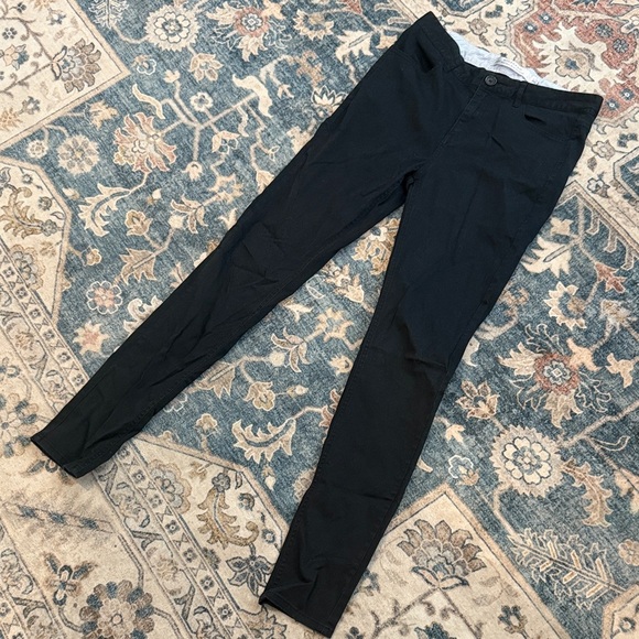 Giordano Mid Rise Slim Tapered 26 waist 30 length Classic Black Women's Trousers - Picture 1 of 8